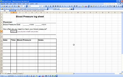 large print free printable blood pressure log sheets