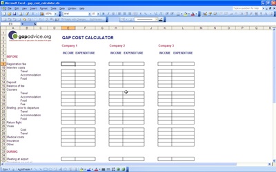 Gap Cost Calculator Template