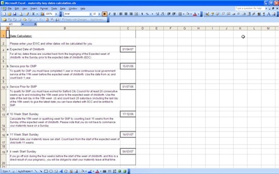 Maternity Calculation Template