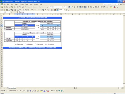 Latitude Longitude Converter | Excel Templates