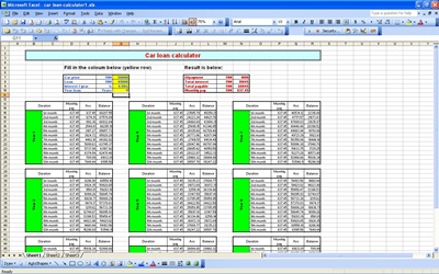 [enlarge] This is another auto loan calculator with different layout style