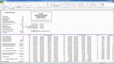 Excel Retirement Planner