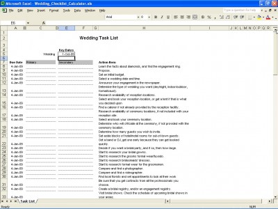 Wedding Task List