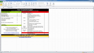 free household budget worksheet pdf