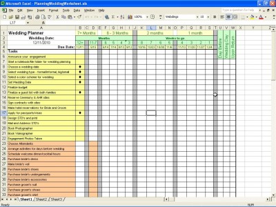 Wedding Planner Worksheet
