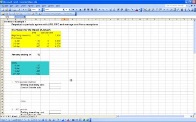 Excel Cost of Goods Sold