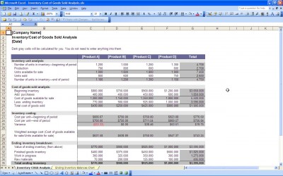 Determine CoGS Spreadsheet – Excel Templates
