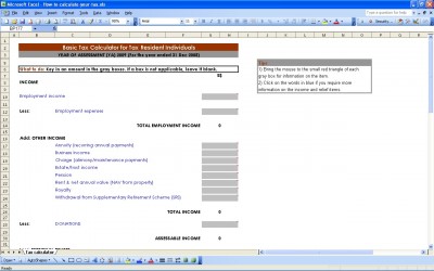 Singapore Basic Tax Calculator