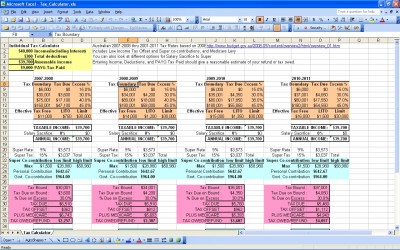 free tax spreadsheet templates australia