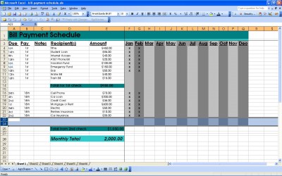 excel bill tracker template