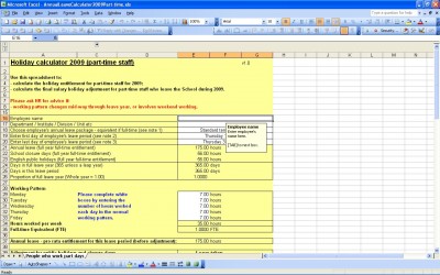 leave calculator excel template