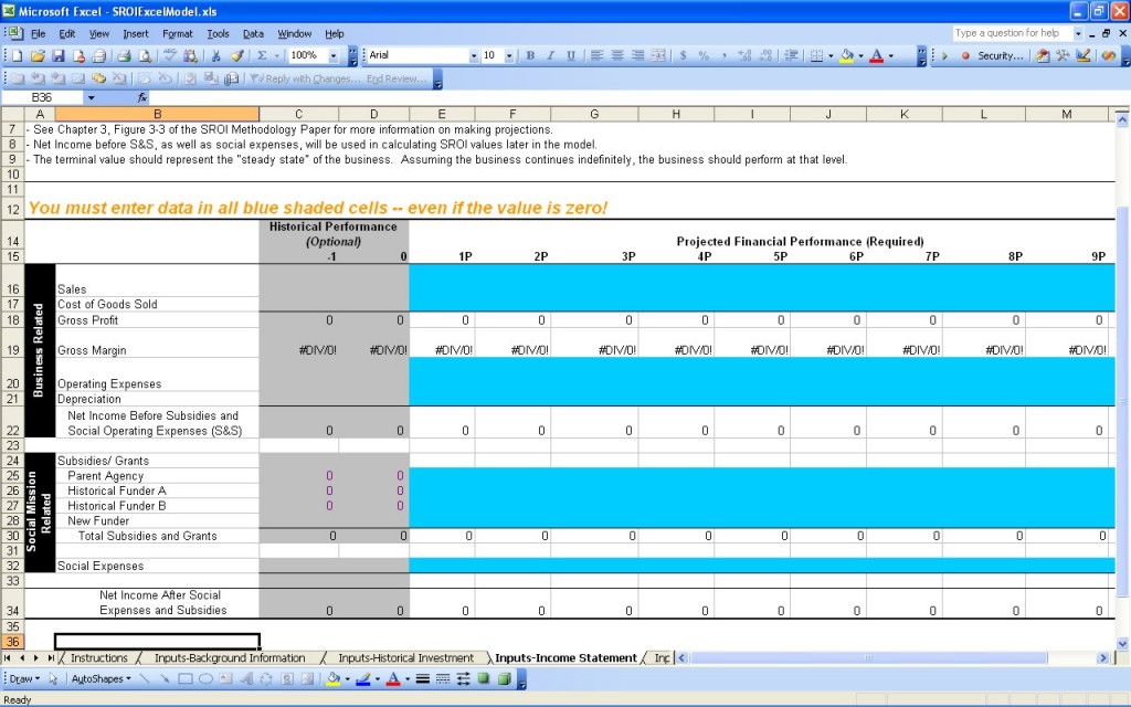 Social Return on Investment Excel Templates