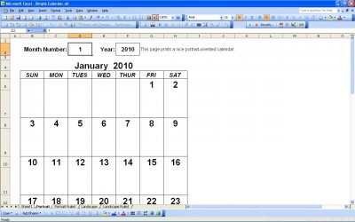 Perpetual Monthly Calendar