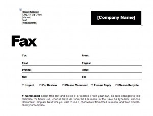 Fax Cover Sheet Template