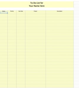 Free Excel To Do List Template