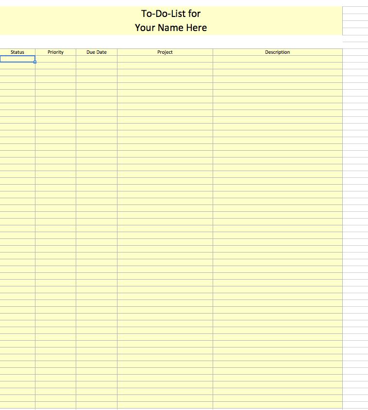 Excel To Do List Template from exceltemplates.net