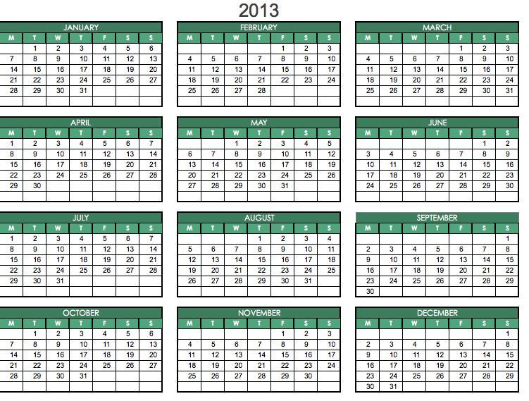 Free 2013 Wall Planner Pdf