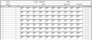Baseball Score Sheets Template