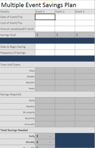 savings planner template 
