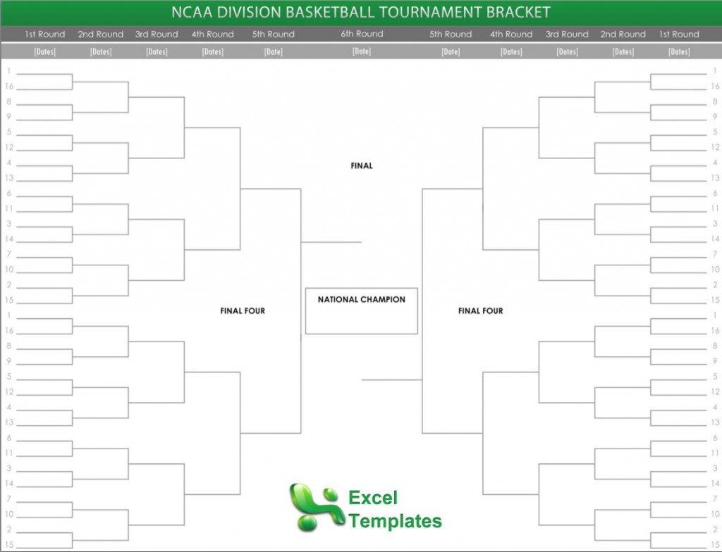 Free Printable Tournament Bracket Templates [6, 8, 10, 16 Teams] Excel