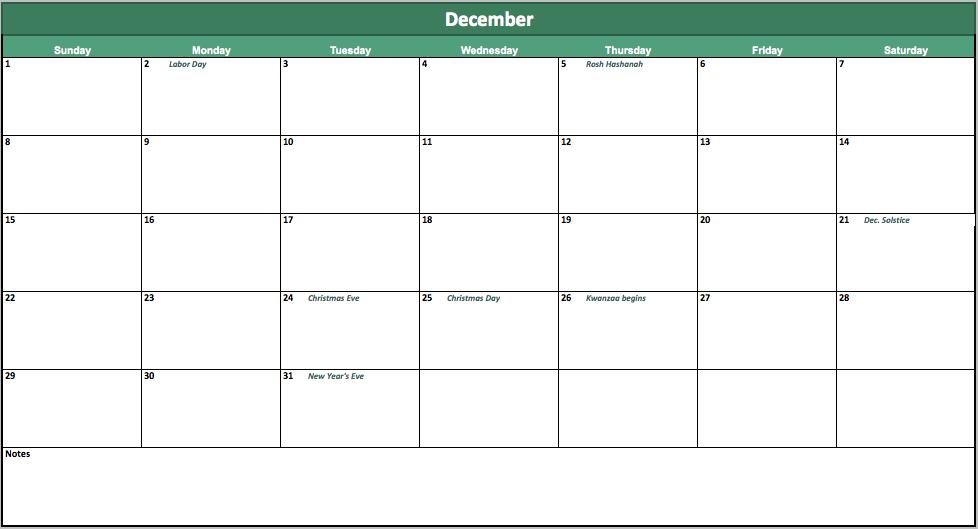 Best Calendar Template For Excel