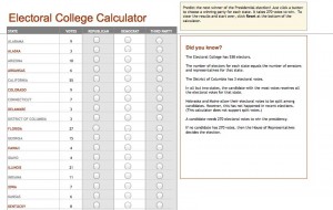 electoral college tracking calculator