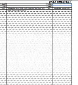 free excel daily timesheet 