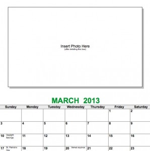 free photo calendar template