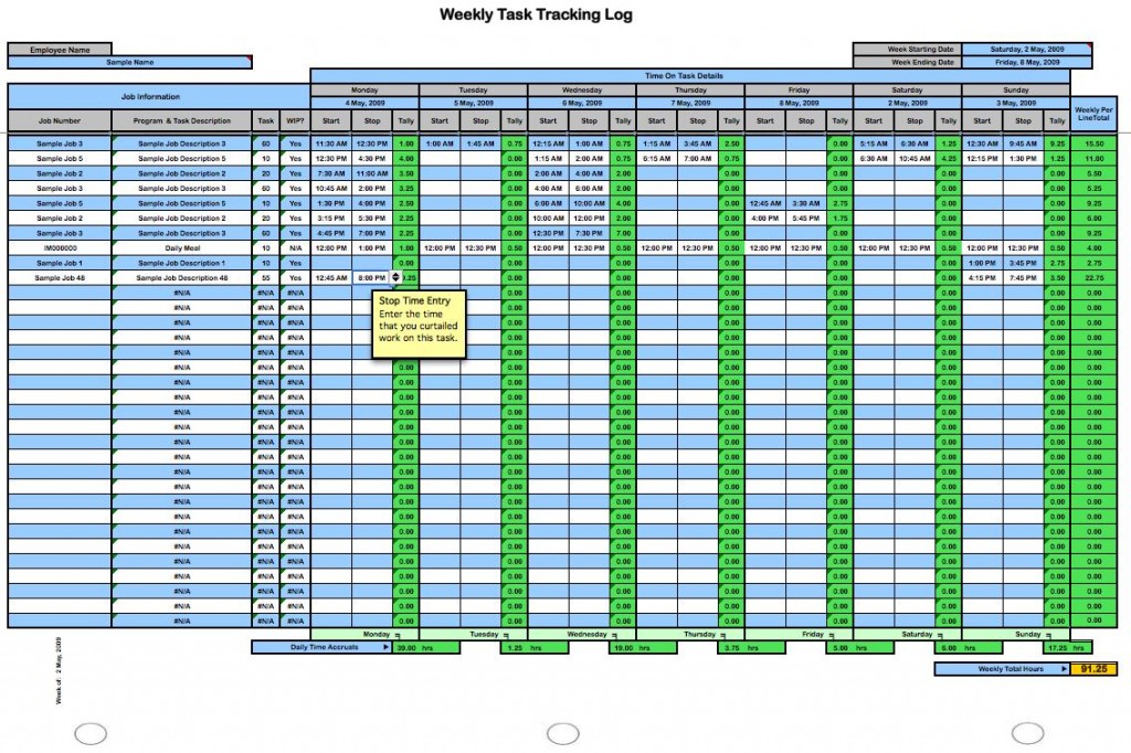 Time Tracker Excel Template from exceltemplates.net