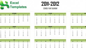 2011-2012 Academic Calendar Template