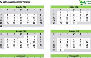 2013 Academic Calendar Template