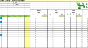 2013 Annual Leave Calculator