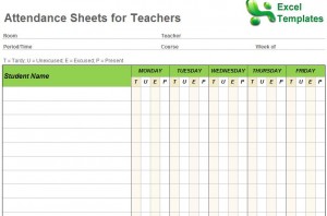 Attendance Sheets for Teachers