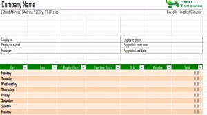 Biweekly Timesheet Calculator