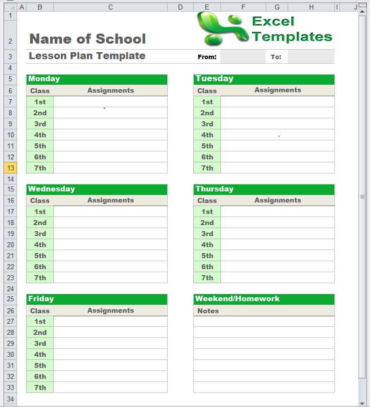 Blank Lesson Plan Template