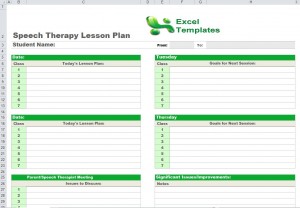 Speech Therapy Lesson Plan Template for Educators