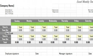 Excel Weekly Timesheet