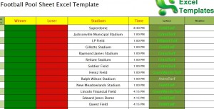Football Pool Sheet Excel Template