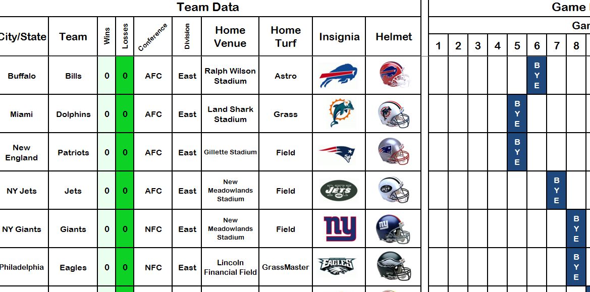 Football Pool Sheet Excel Template