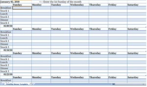 Monthly Meal Planner Template