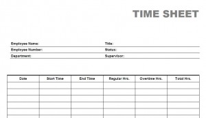 Printable Weekly Time Sheets