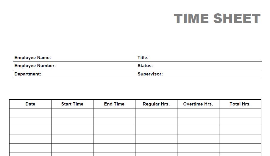 Free Weekly Time Sheets DocTemplates