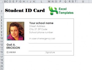 student id card template free download