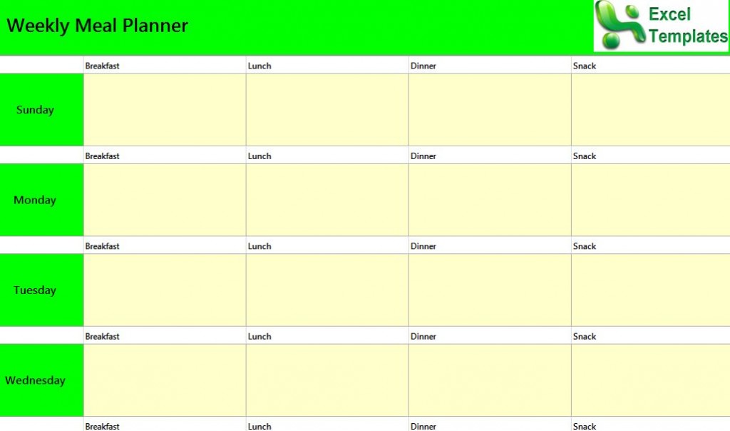 macro meal planner template excel