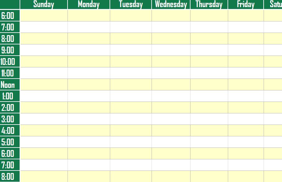 Weekly Schedule Planner Template screenshot