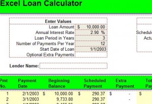 excel loan calculator