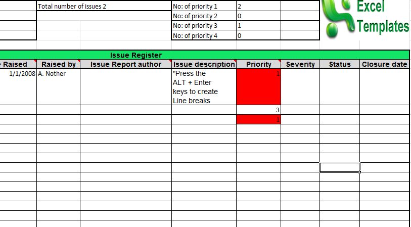 It Issue Report Template