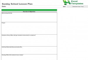 Sunday School Lesson Plan Template from ExcelTemplates.net