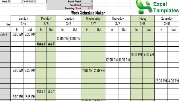 free online apps toorganise work schedule template