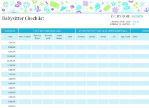 Screenshot of the Babysitter Checklist